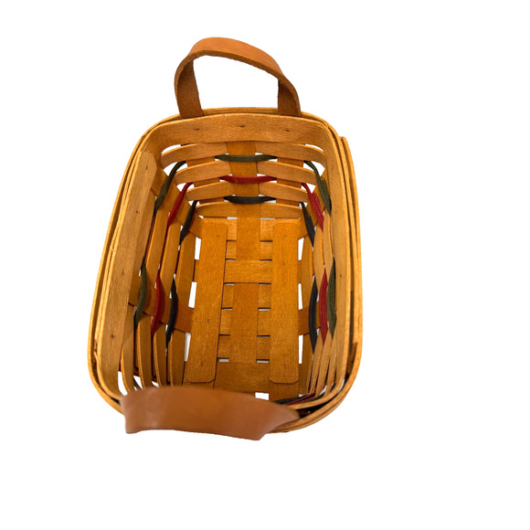 1995 Longaberger Woven Traditions Tea Basket w/Protector 7"L x 5"W x 3.5"H - Picture 3 of 4
